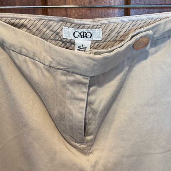 Cato Khaki Button-Front Pants - Picture 2 of 8